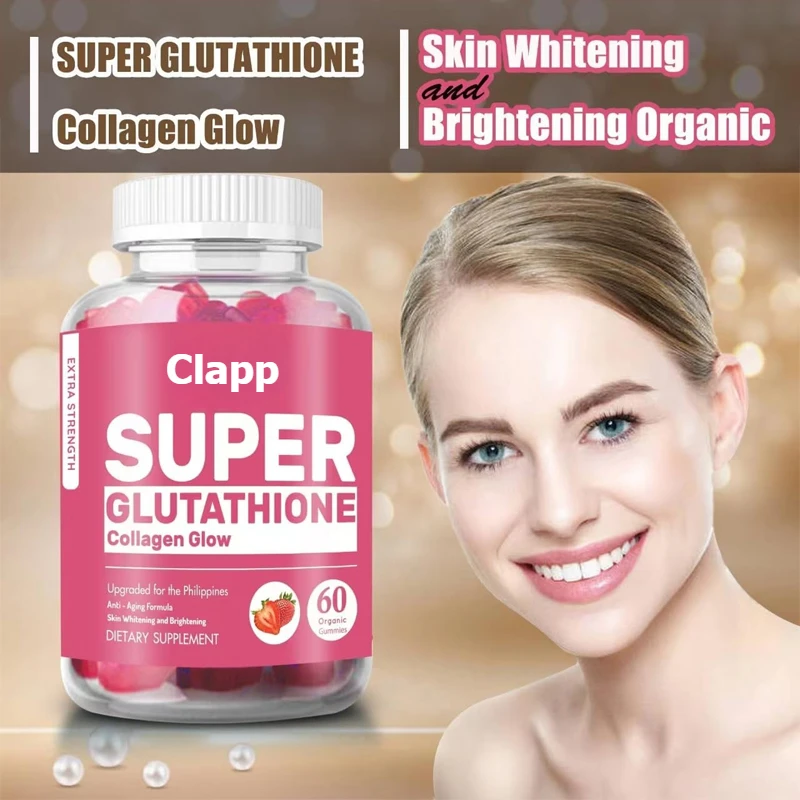 Super Glutathione Collagen Glowing Soft Candy - Brightens Skin - Marine Collagen and Vitamin-60 Capsules