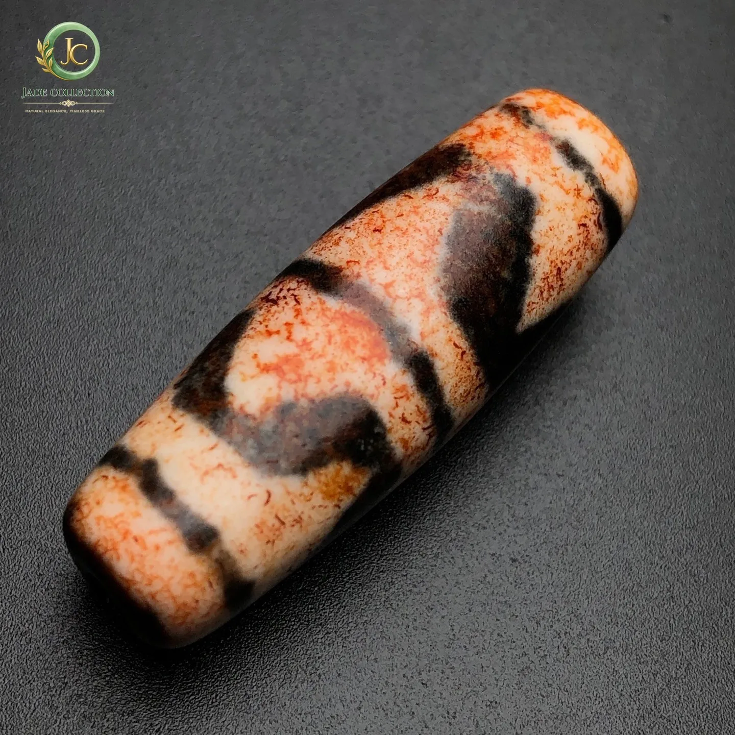 Rare Tibetan Buddhism Agate Tiger Tooth Dzi Bead Amulet Necklace Pendant Z3826