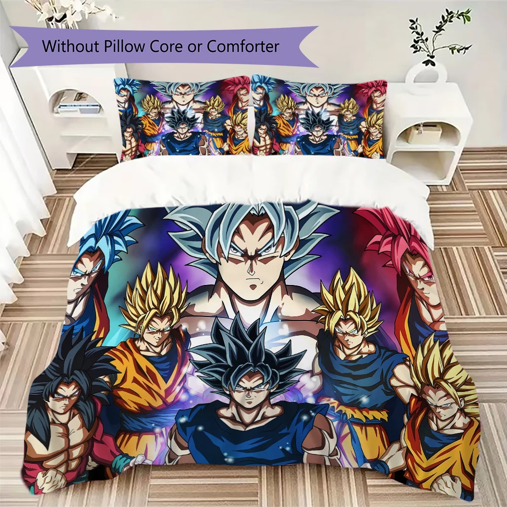 Son Goku Anime 3 Pieces Bedding Set, Digital Print Duvet Cover, No Core, Various Size Available -HYQ28