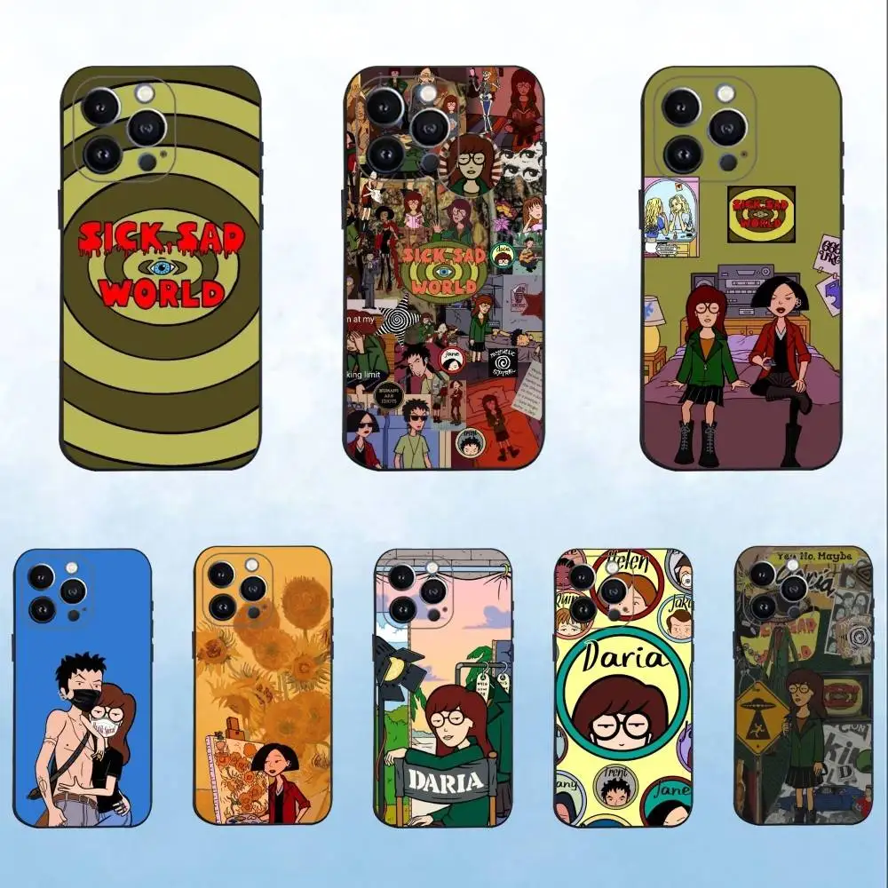 

Cool D-Daria Phone Case For iPhone 17,16,15,14,13,12,11 ,Pro Max,XS,X,XR,SE,Mini,8,7,Soft Silicone Black Cover