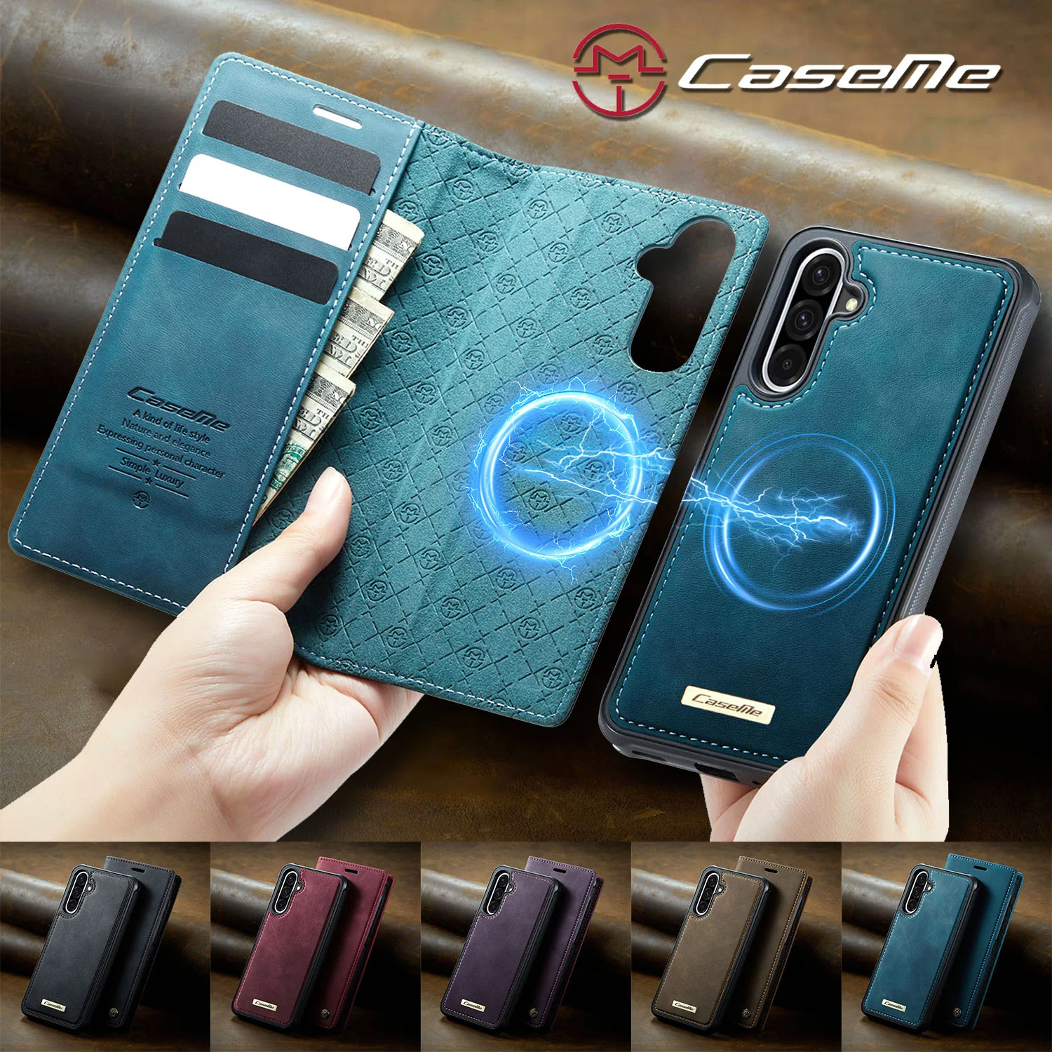 

Detachable 2 in 1 Leather Case for Samsung Galaxy A56 A36 A55 A35 A54 A53 A52 A17 A16 A15 A14 Card Slot Flip Wallet Phone Cover