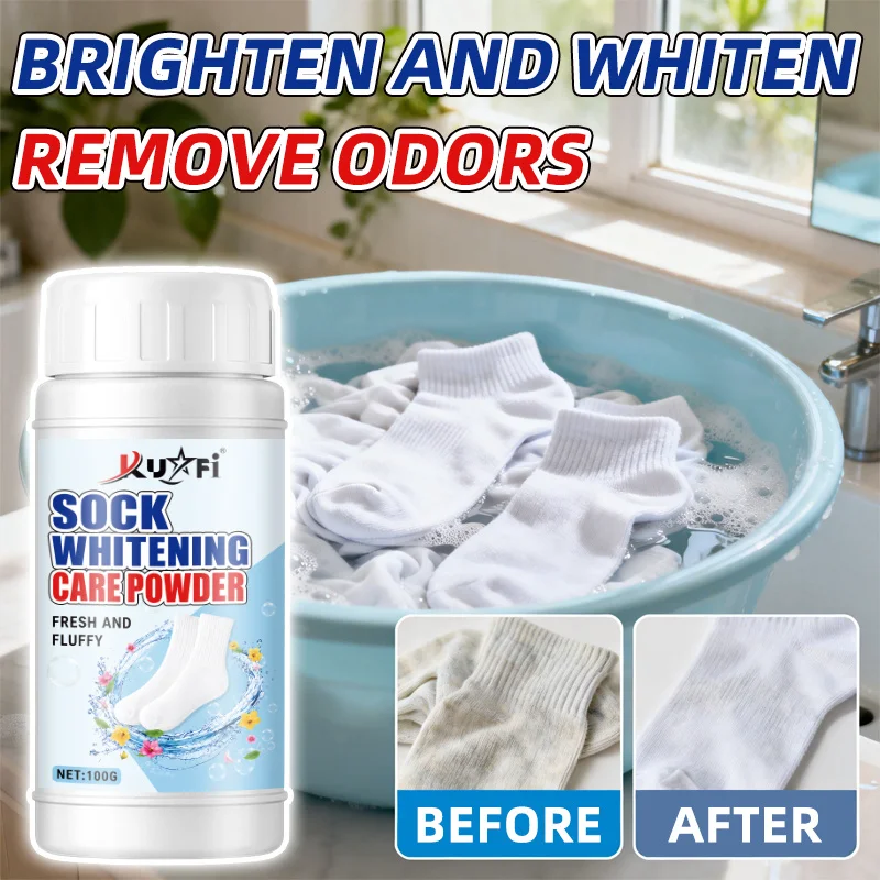 Clothes & Socks Care Powder, remove yellow stains soften fabrics brighten all intimate wear