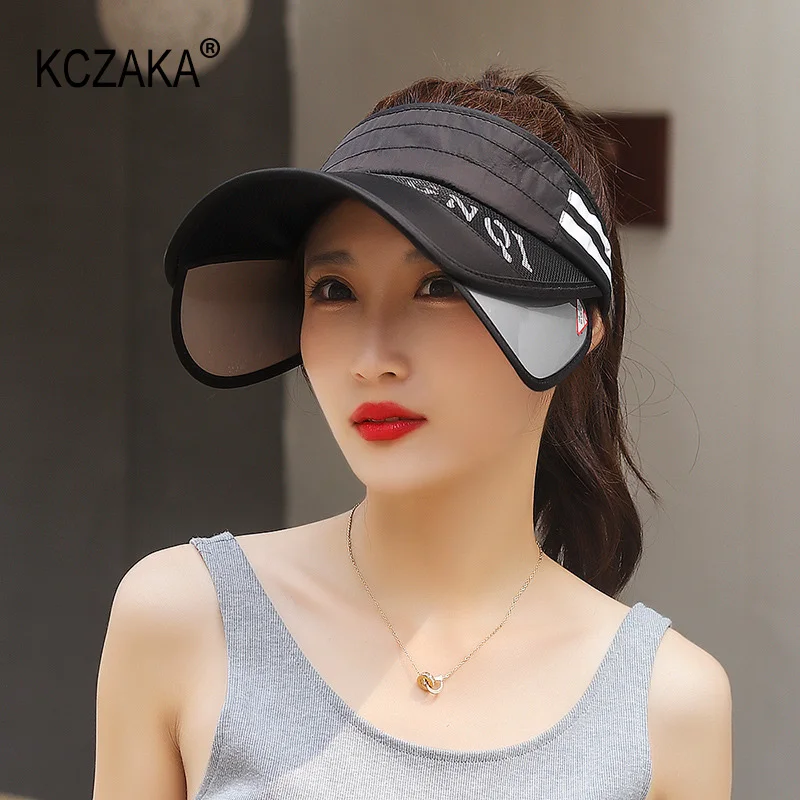 Summer Women's Empty Top Sun Hat Outdoor Shade Sun Protection Beach Hats for Ladies Hollow Breathable Wide Brim Visor Hat