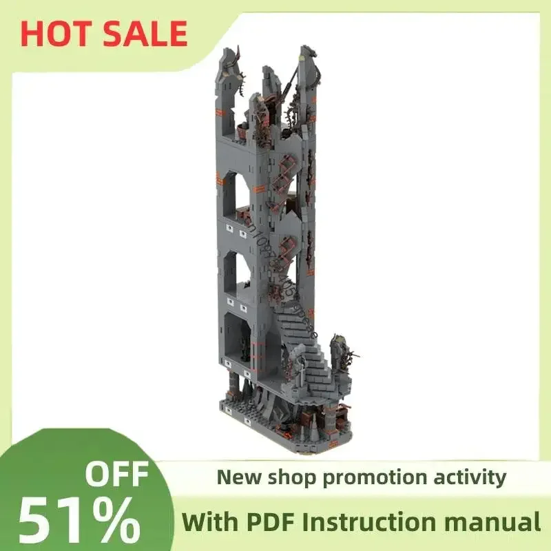 New 1851Pcs Famous The Rings Movie Series Moc Dol-Guldur Part 5 Model Custom Puzzle Diy Creative Ideas Kids Toy Birthday Gifts