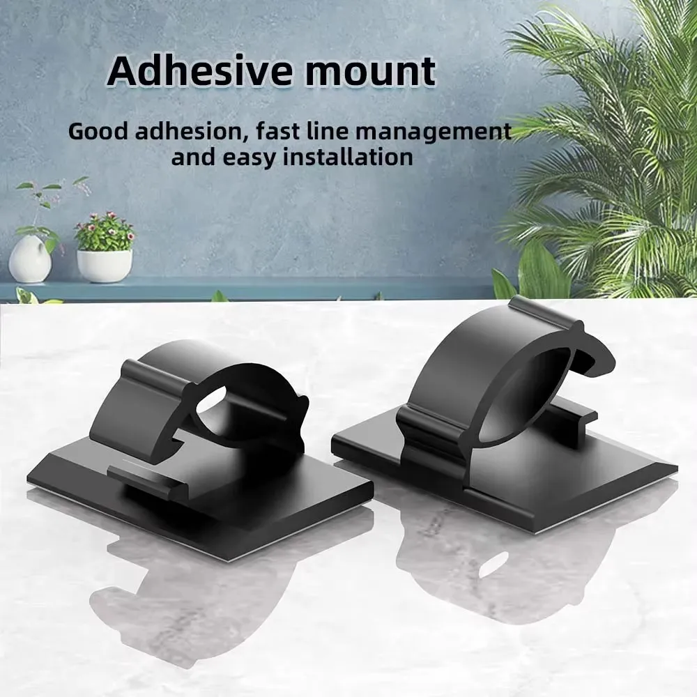 Cable Organizer Clips Wire Winder Holder Cord Protector USB Cable Management Adhesive Hooks Desk Clamp For Car Earphone Mouse