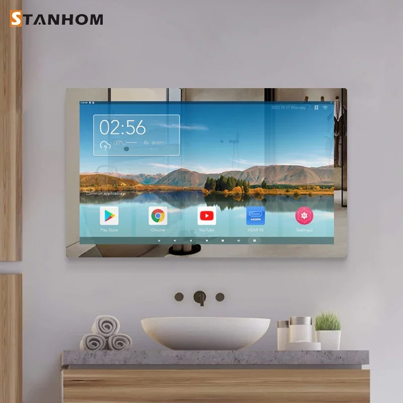 In Stock STANHOM 21.5 27 32 43 55 65 75 Inch Android Touch Screen Remote Control Smart TV Mirror