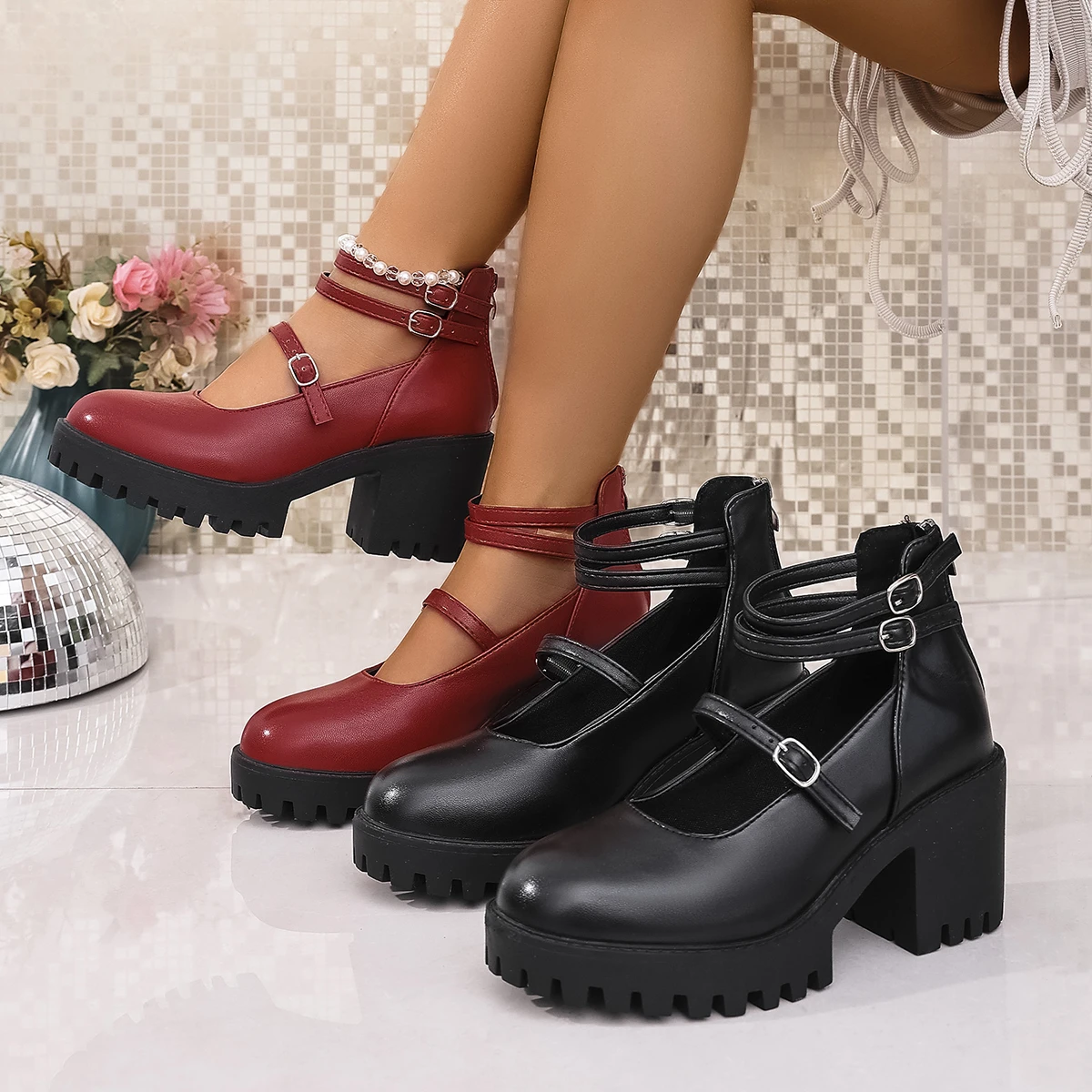 

2025 г. Женская обувь на высоком каблуке. Модные сандалии на платформе. Женские летние новые модельные туфли Лолиты. Туфли-лодочки на массивном каблуке. Zapatos De Mujer.