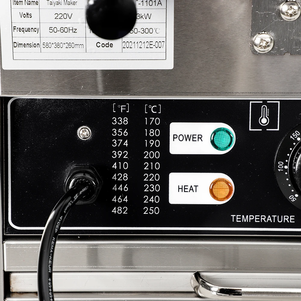 Máquina Eléctrica antiadherente de acero inoxidable para hacer waffles Taiyaki, 6 piezas, 110V, 220V