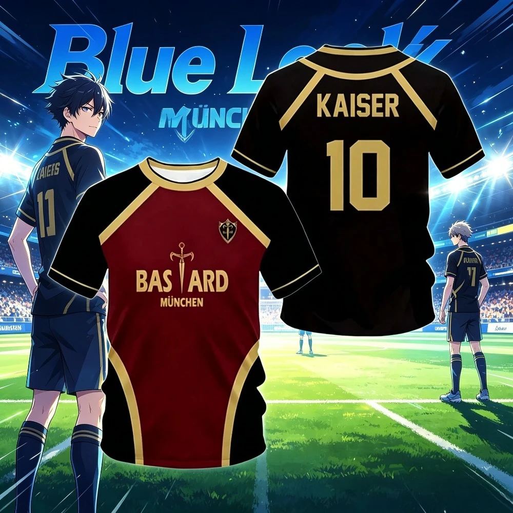 Camiseta de Verano de Anime Michael Kaiser, Disfraces de Cosplay de Isagi, Camiseta de Fútbol de Bastard Munchen Yukimiya Reo Ness Hiori, Impresión 3D