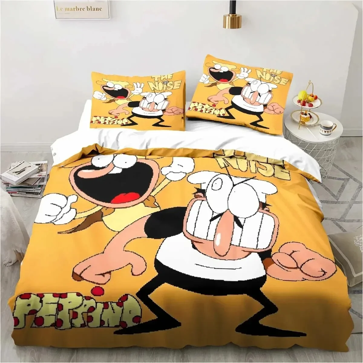 Pizza Tower Classic Pixel Style Game Bedding Set Duvet Cover Bed Set Quilt Cover Pillowcase Comforter king Queen Size Boys Adult