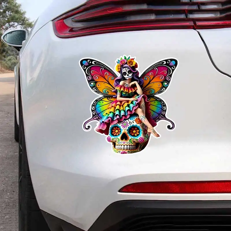 Skeleton and Butterfly Fairy Car Sticker Vinyl Decal Waterproof Rear Window Motorcycle Camper Bumper Laptop Decoration Y913