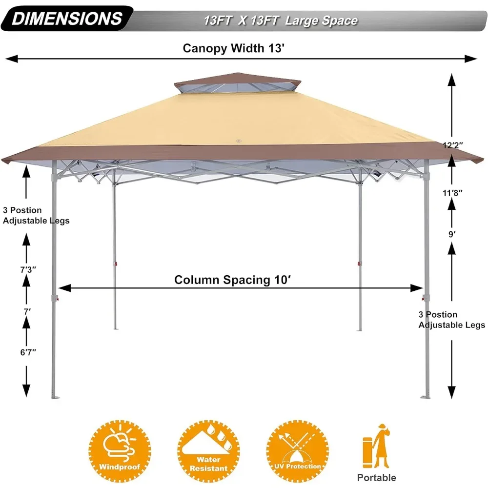 Easy Set-up Canopy Tent 169 sq.ft Sun Shade