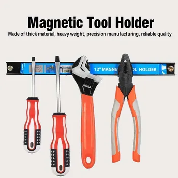 Tira de ferramentas magnética resistente suporte de barra magnética organizador de ferramentas grande capacidade e tiras magnéticas estáveis para loja e bancada