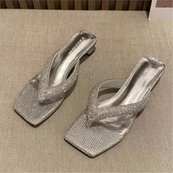 Summer new diamond-shaped flip-flops women design pinch toe thin with fashion flip-flops women wear outside P732