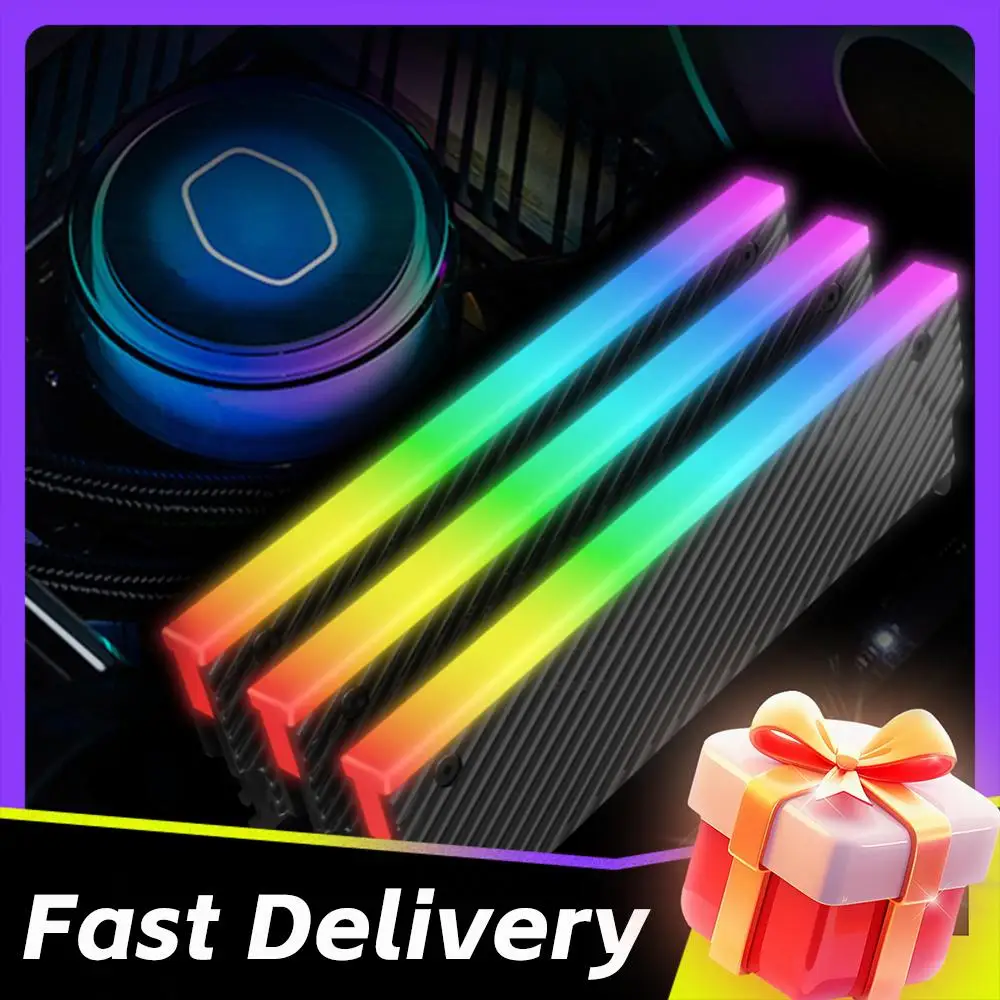 

Кулер для оперативной памяти 5V 3PIN ARGB, радиатор из алюминиевого сплава с термопрокладкой для DDR2, DDR3, DDR4, DDR5