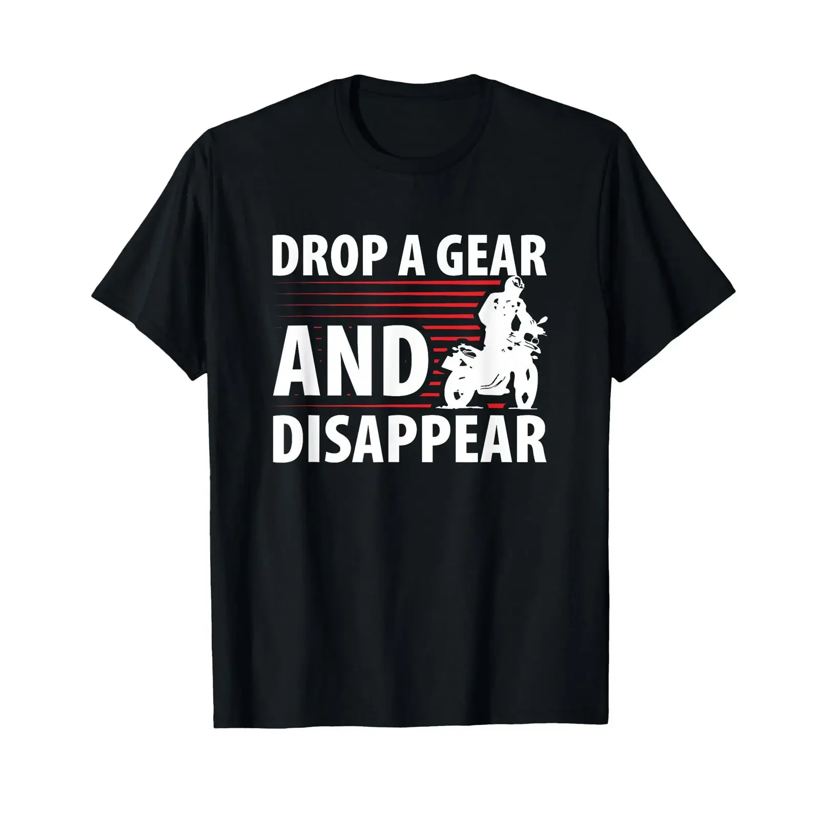 Motorcycle T Shirt Drop A Gear And Disappear Funny Biker vintage Washed Stylish fashion graphic homme Casual Breathable