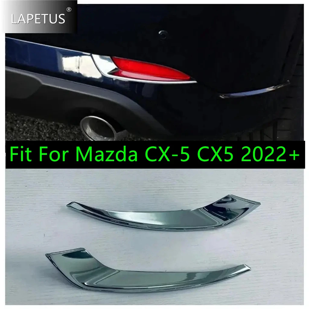 

For Mazda CX-5 CX5 2022 2023 Chrome Car Rear Bumper Fog Lamp Lights Eyebrow Tail Foglight Eyelid Cover Trim Exterior Accessories