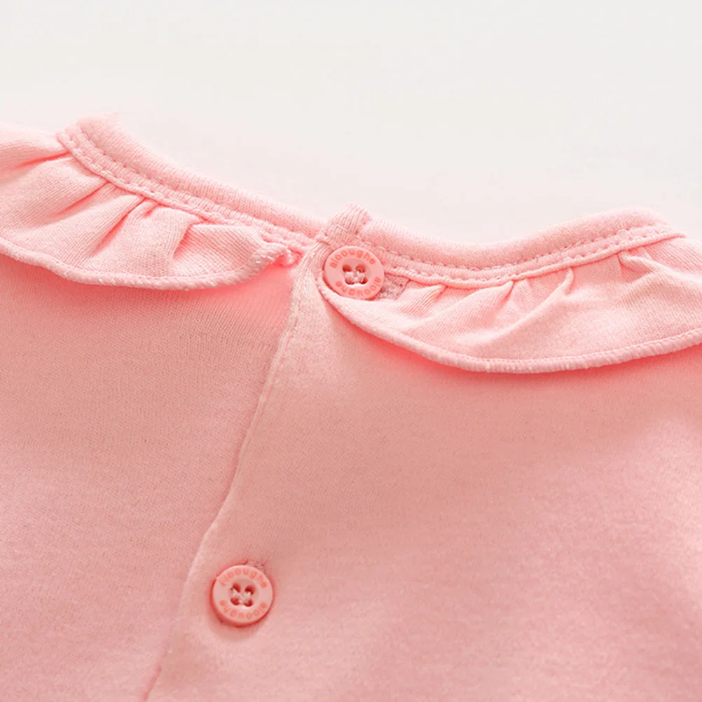 

Lovely Baby Girl Cotton Jumpsuit Newborn Spring Autumn Warm Comfortable Party Vacation Short Pants Climbing Pink