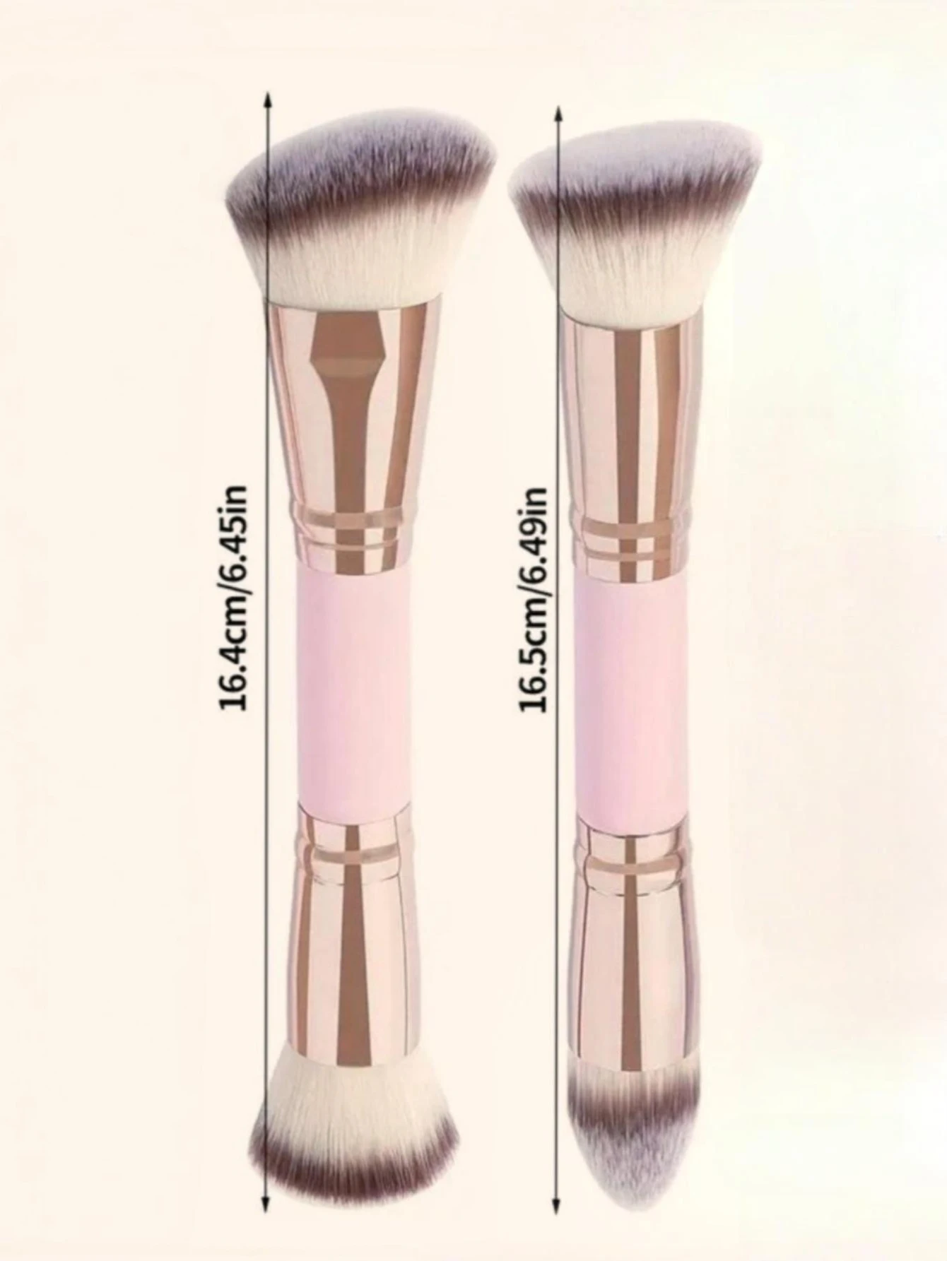 مجموعة فرش كريم الأساس متعددة الأغراض المفضلة ذات الأطراف المزدوجة، فرش مكياج مزدوجة الأطراف متعددة الوظائف مكونة من قطعتين #6