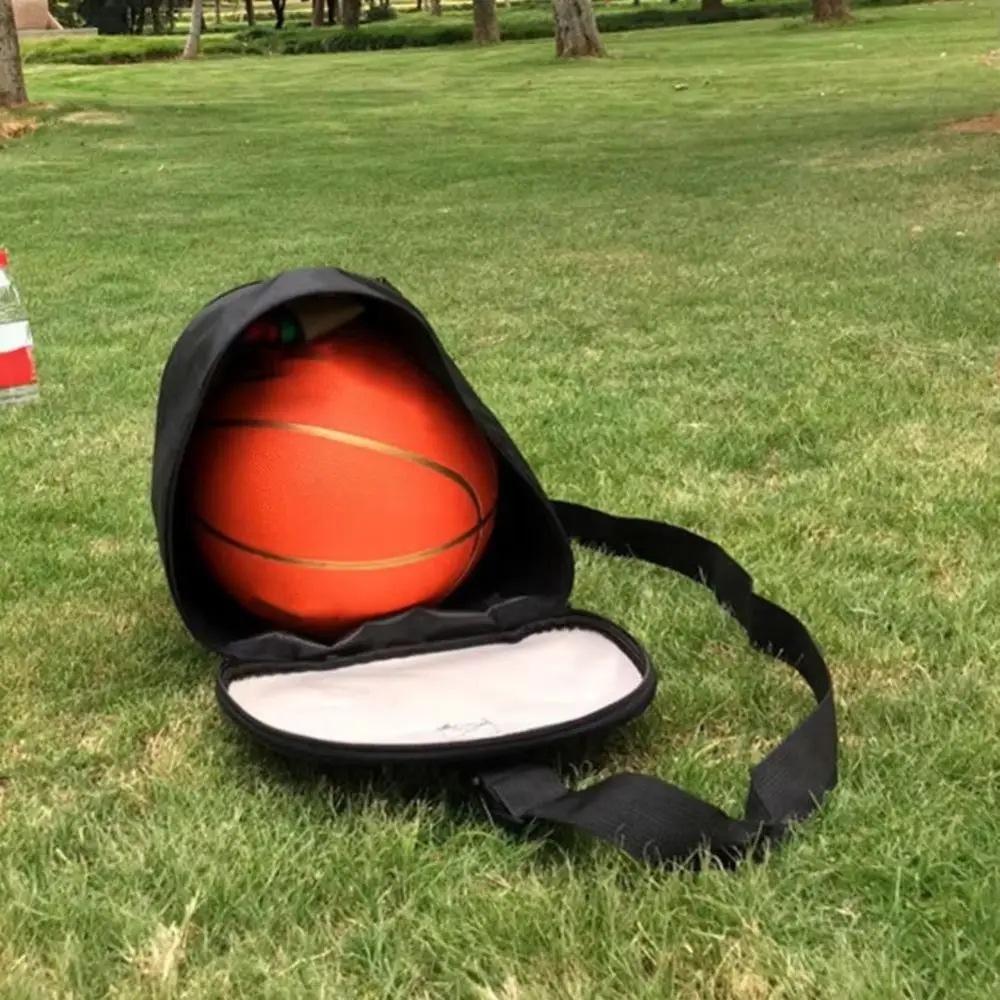 Large Capacity Basketball Pattern Bag Adjustable Single Shoulder Crossbody Basketball Bag Zipper Pocket Lightweight image 2