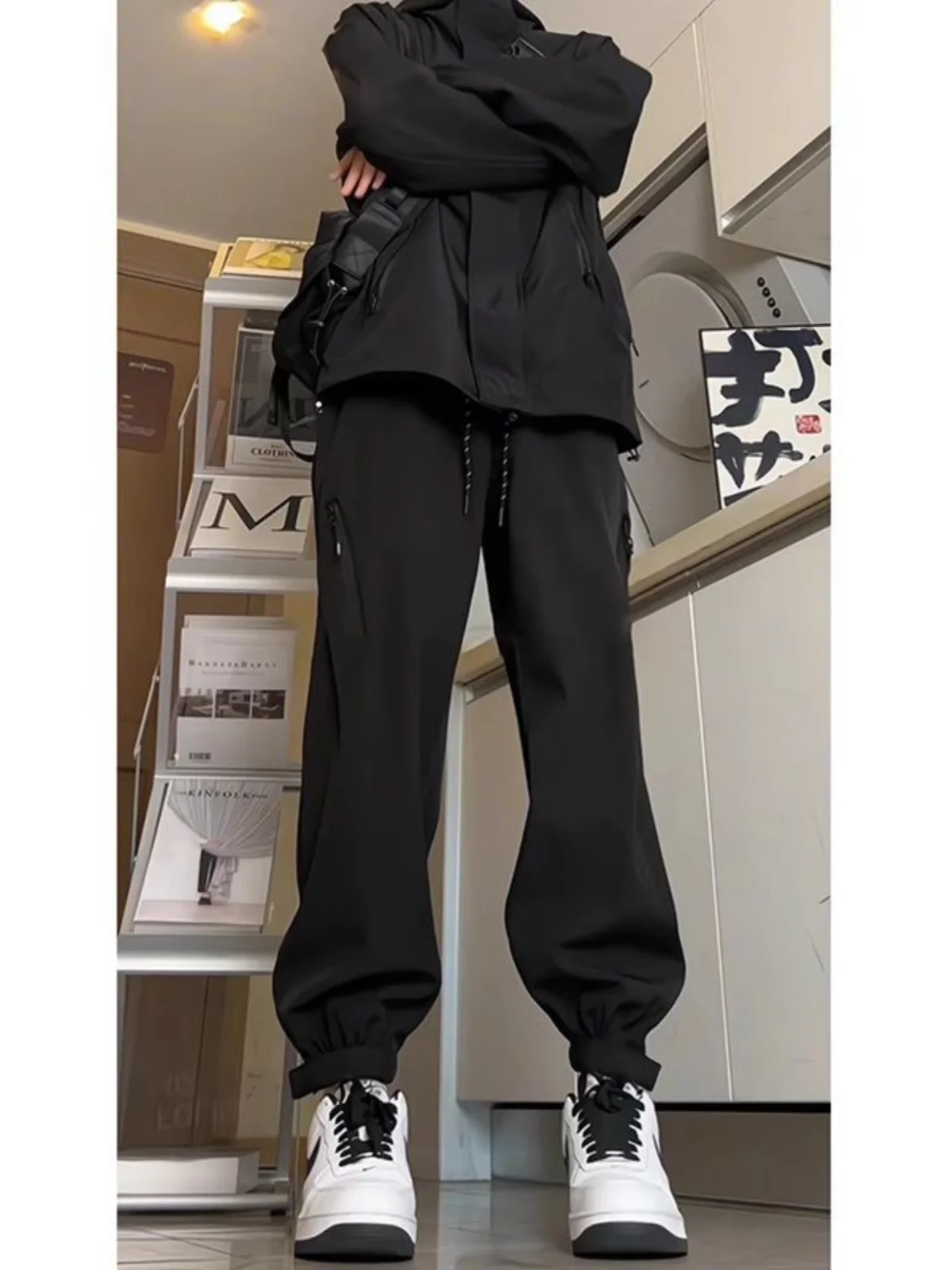 Damen Outdoor Softshell Gefütterte Hose Winddicht Wasserdicht Cargo-Hose Herbst Winter Outdoor-Arbeitshose