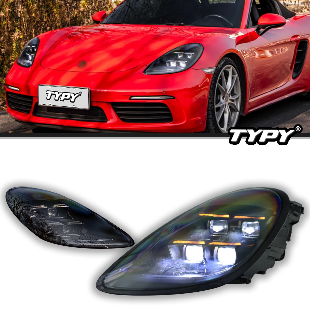 

TYPY Car Lights For Porsche 718/982 Headlight 2013-2023 LED Projetor head Lamp Daytime Running Light Automotive Accessories