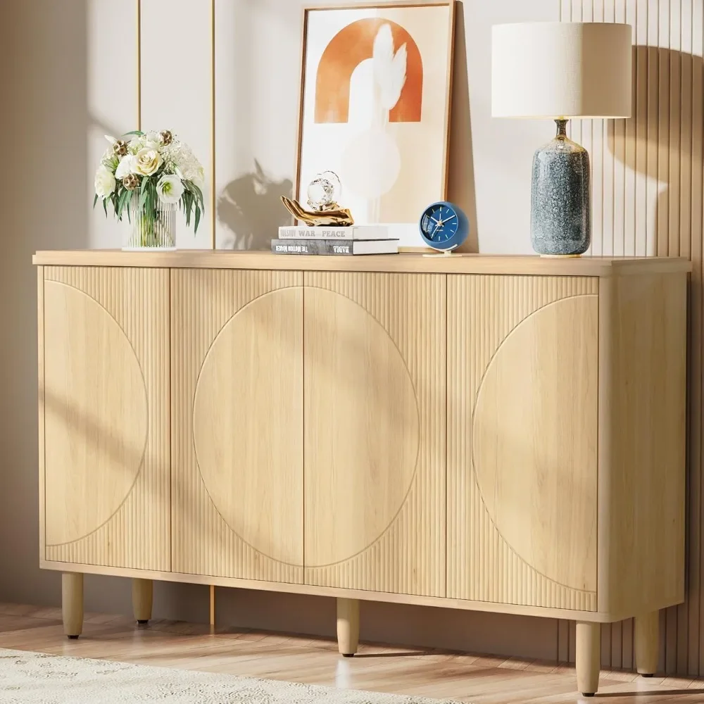 Buffet Cabinet Sideboard with Storage, Modern Storage Cabinet Sideboard Buffet Table with Doors for Living Room Dining Room