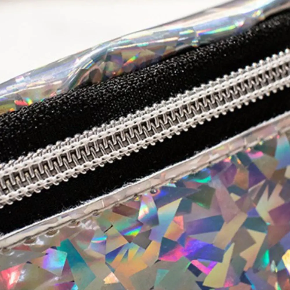 Personalized Elegant Laser Fanny Pack Dazzling Colours Large Capacity Holographic Belt Bag Nylon Colorful Hip Bag Travel