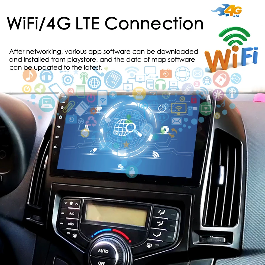 현대 I30 2006 2011 멀티미디어 비디오 플레이어, GPS 내비게이션, AI 음성 제어, 무선 카플레이, 자동차 라디오, 안드로이드 13, 8 + 128GB