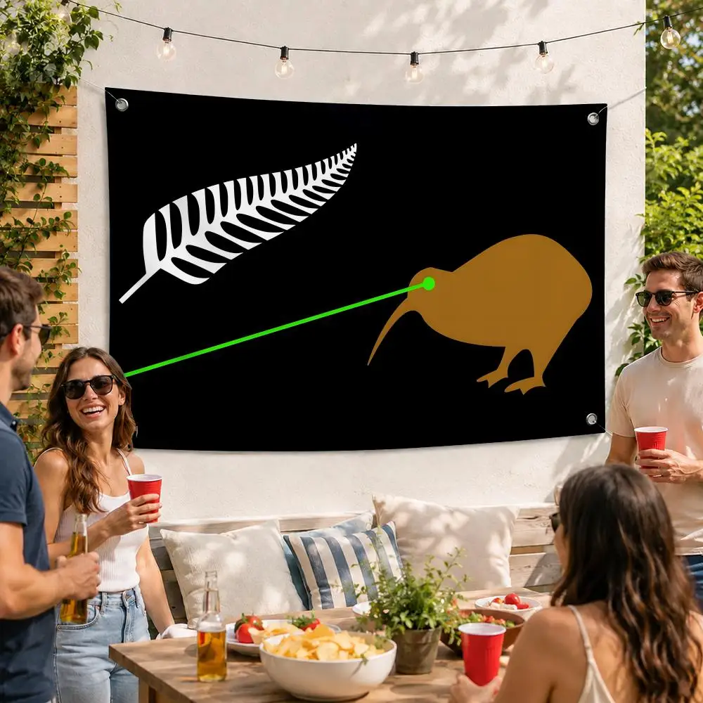 Laser Kiwi bird Meme Flags Flag Soft skin-friendly Durable Tapestry Outdoor party Home living room bedroom Decoration