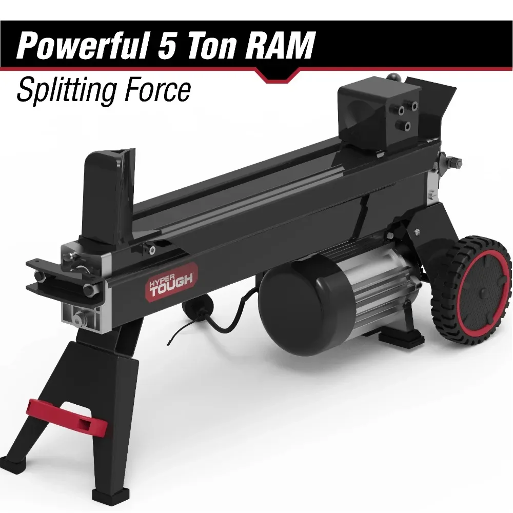 5 Ton Log Splitter, 15-Amp Induction Motor with Hydraulic Ram Horizontal use with Vertical storage Strong and durable