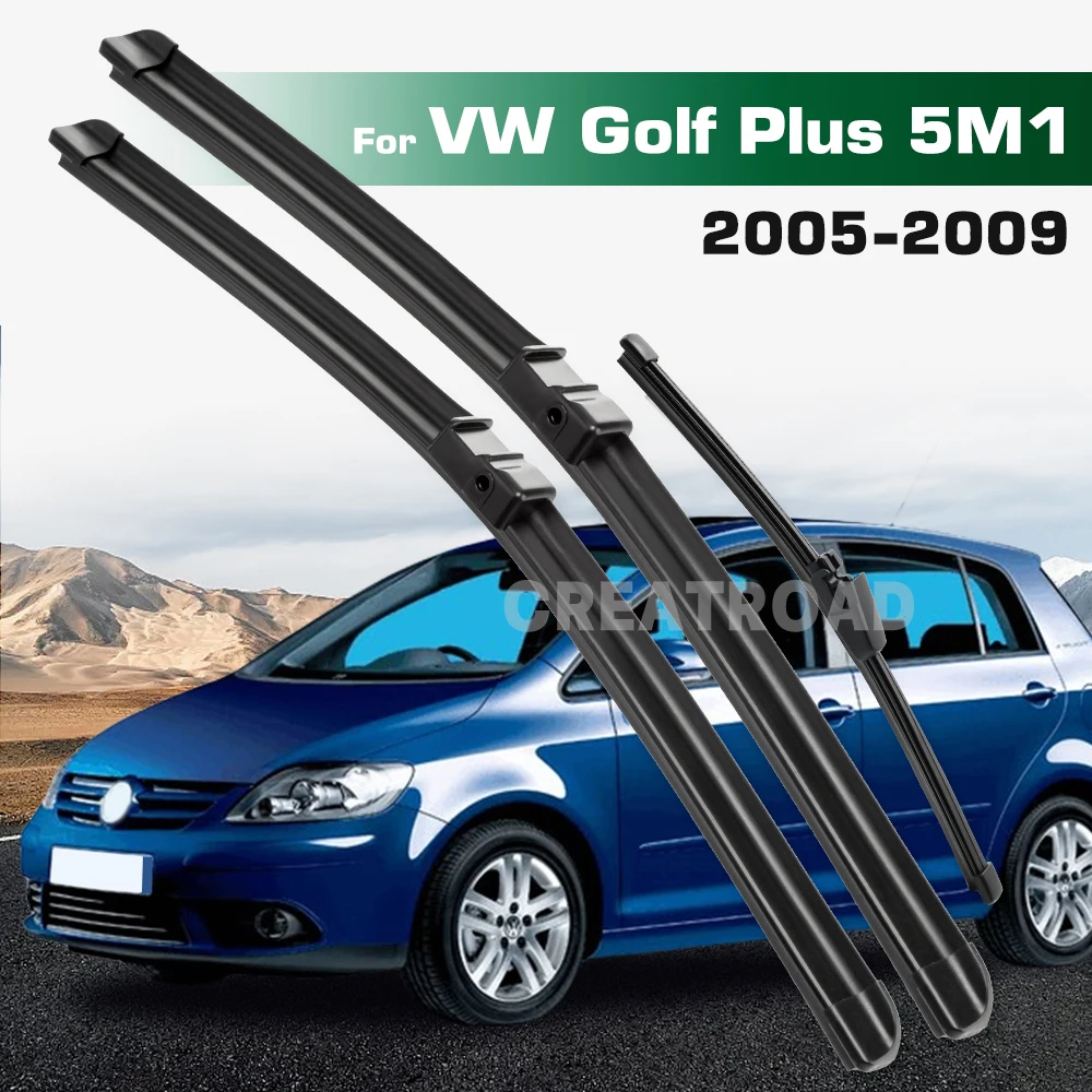 

GREATROAD Wiper LHD&RHD Front & Rear Wiper Blades Set For VW Golf Plus 5M1 2005 - 2009 Windshield Windscreen Window Brushes