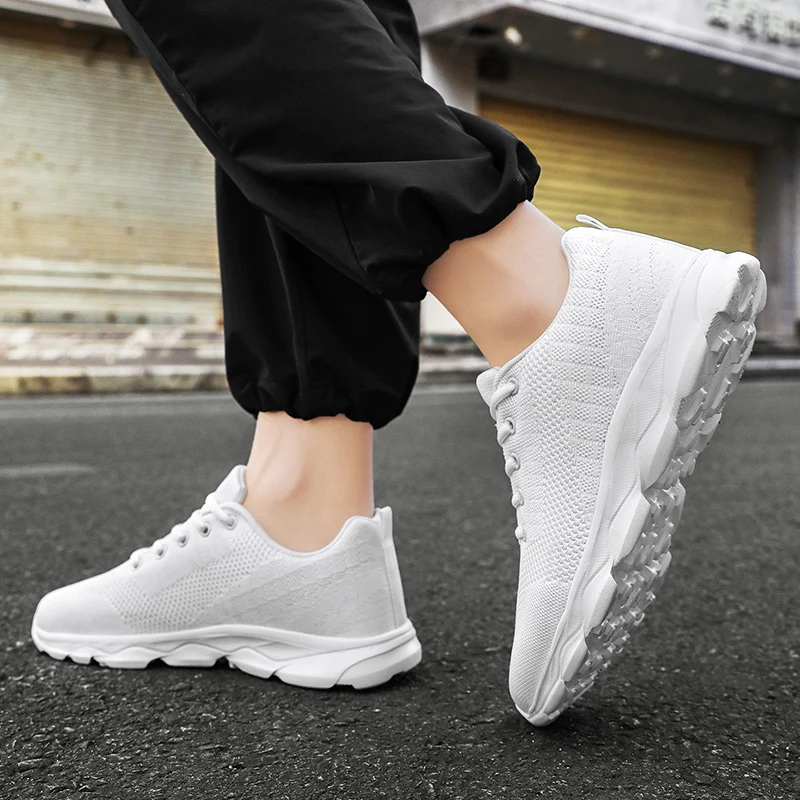 Summer Women Casual Shoes Soft Portable Sneakers Walking Shoes Flat Soles for Women Breathable Slip on White Shoes