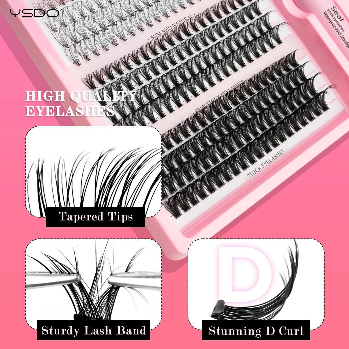 Nep Wimper Clusters Lash Bond en Seal Makeup Tools Mix DIY Lagere Wimpers Extension Kit Pincet Waterdichte Valse Wimpers Set