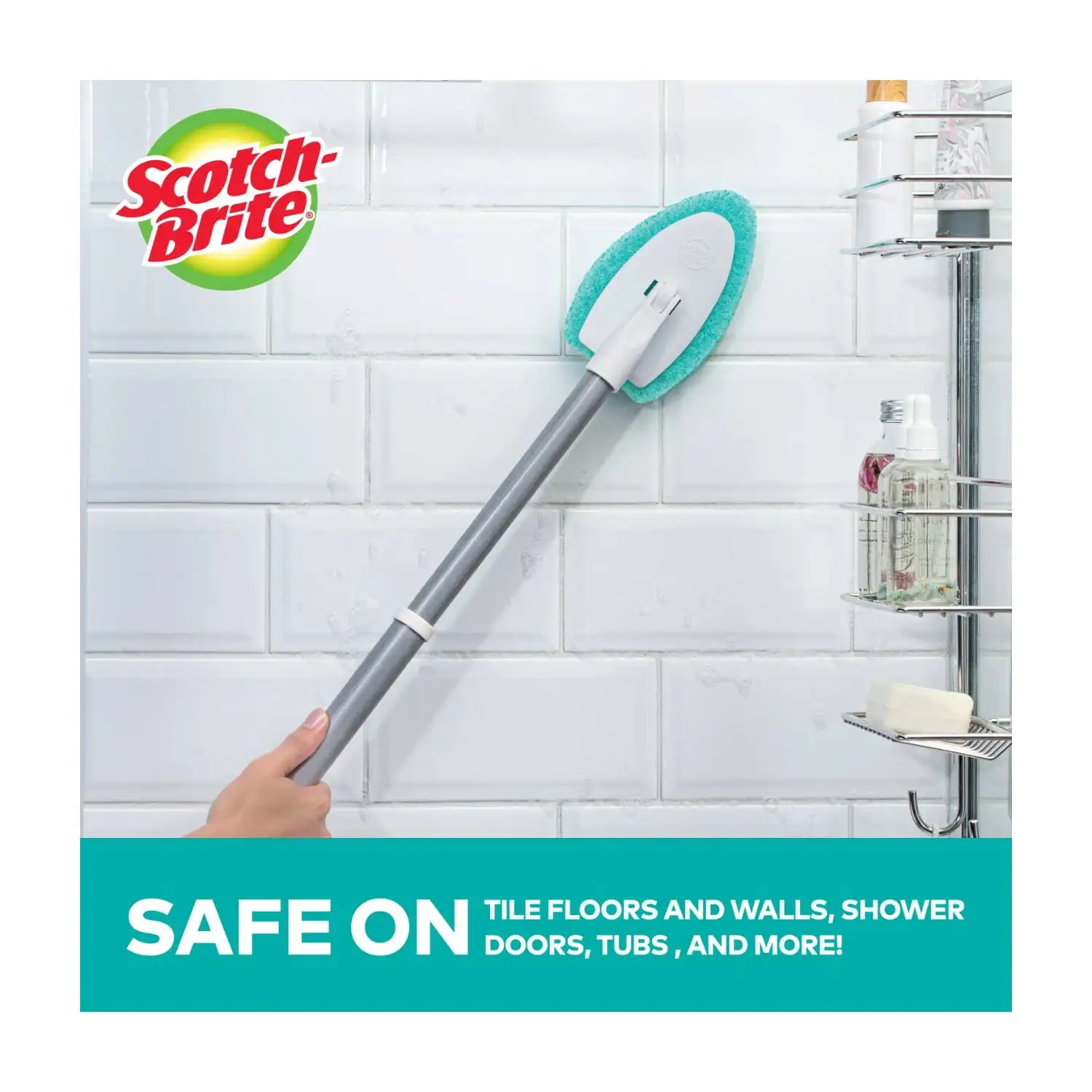 

Набор для скруббера для ванны и плитки, 1 ручка и 3 подушечки для скруббера без царапин