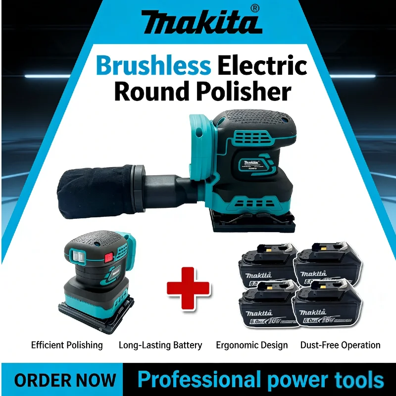 

Makita Electric Cordless Disc Random Orbital Brushless Sander Grinding Polisher 3-Speed Sanding Machine Fit Makita 18V 20V