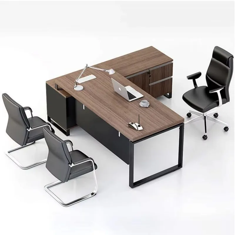 Set De Escritorio Oficina Luxury Ceo Manager Melamine Office Tables L Type Direcors Desk With Side Table