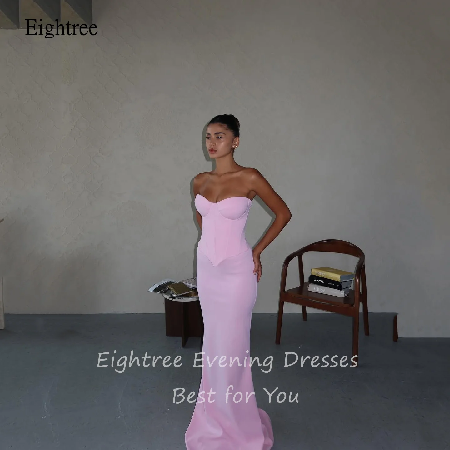 

Eightree Sexy Pink Mermaid Prom Gowns Sweetheart Neck Formal Party Gown Floor Length Evening Dress vestidos de verano Customized