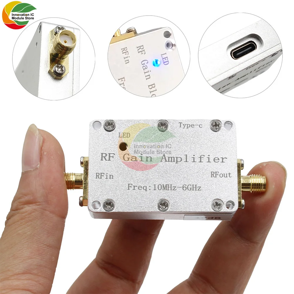 

10M-6GHz RF Amplifier High Gain Drives Receiving Amplifier Gain 10dB/20dB/30dB/40dB Type C