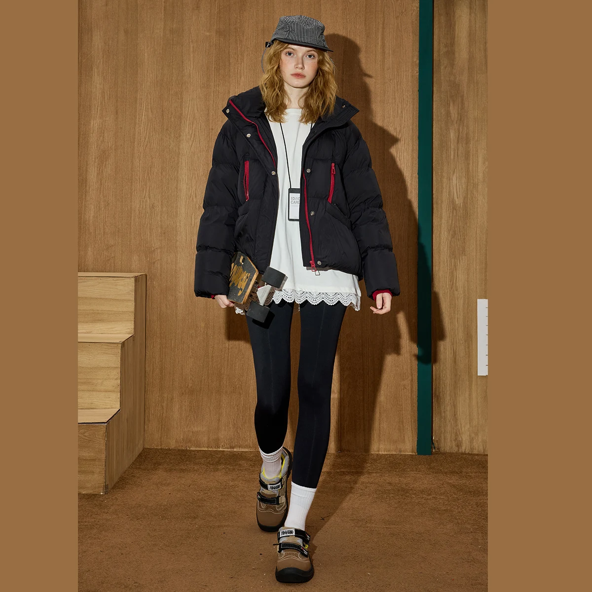 2025 الشتاء المرأة 90% أسفل ملء مقنعين سترة منفوخة الحد الأدنى كبيرة الحجم معطف طويل دافئ فضفاض صالح سترة عادية شيك الشارع الشهير