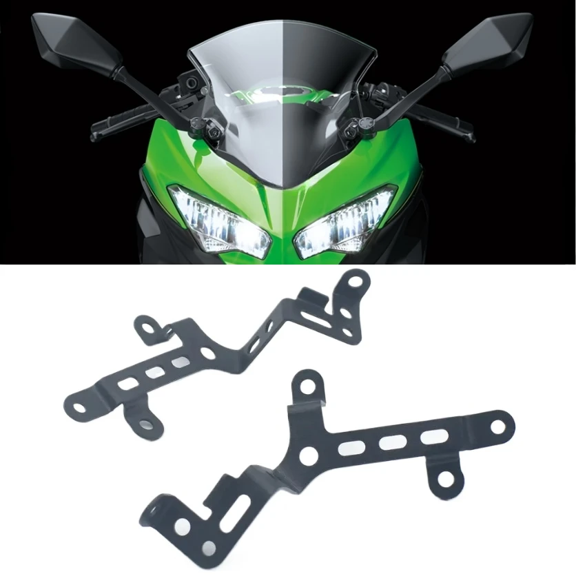 

Кронштейн переднего указателя поворота мотоцикла для Kawasaki Ninja 400 Ninja EX400 2018-2023 лет, держатель поворотника назад, кронштейн корпуса