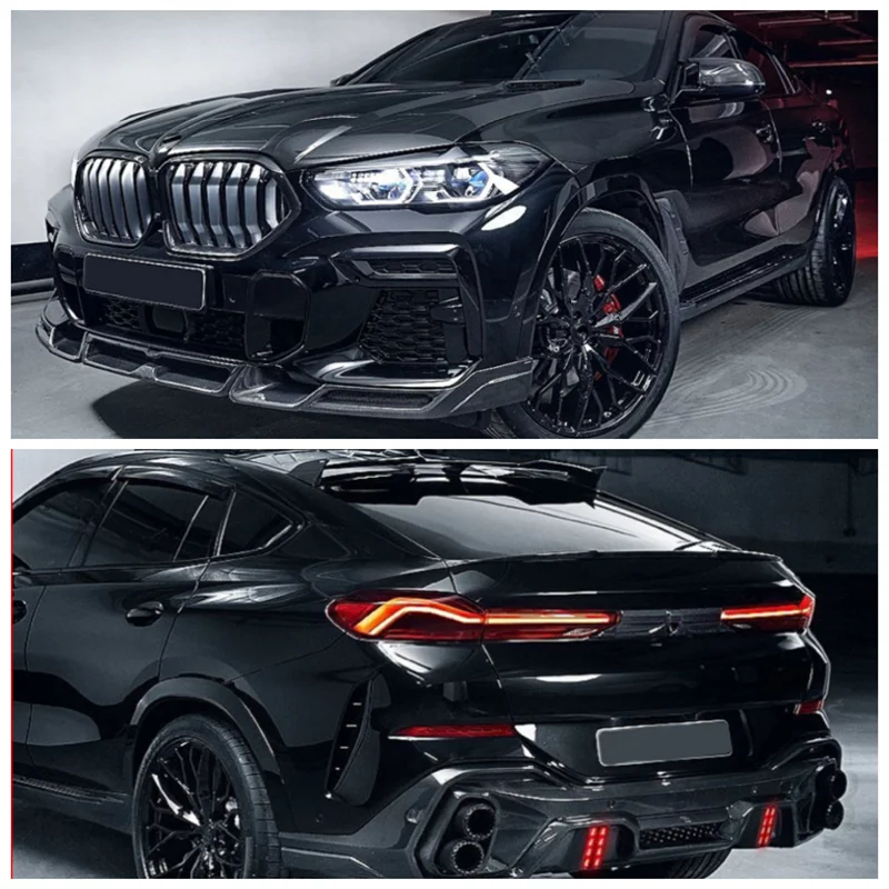 LD Style For Bmw G06 X6 2019-2022 High Quality Carbon Fiber Bumper Front Lip  Rear Diffuser Side Skirts Spoiler Body kit Cover