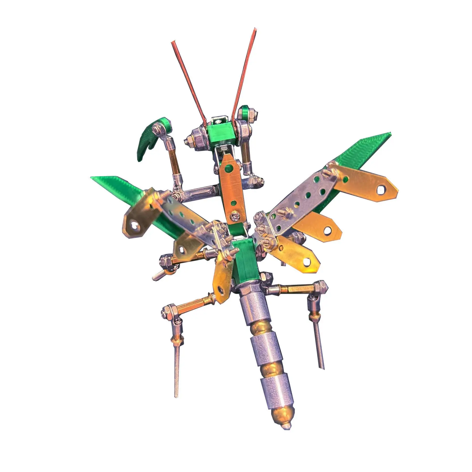 Steam-punk Style Mechanical 3D Metal Insect Assembly Praying Mantis Model - Creative Handmade DIY Decoration/festival Gift