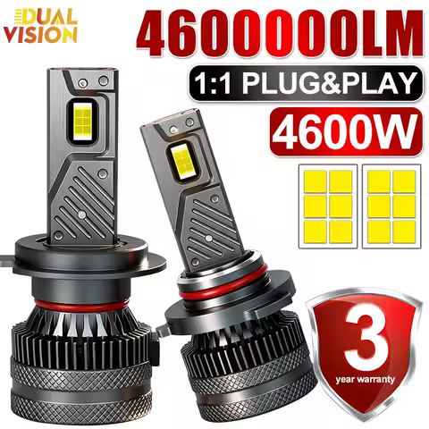 4600W 4600000LM H7 H4 H11 LED Car Headlight Bulbs Canbus H1 H3 H8 H9 H27 880 881 9005 HB3 9006 HB4 9012 HIR2 Fog Lamps 6000K 24V