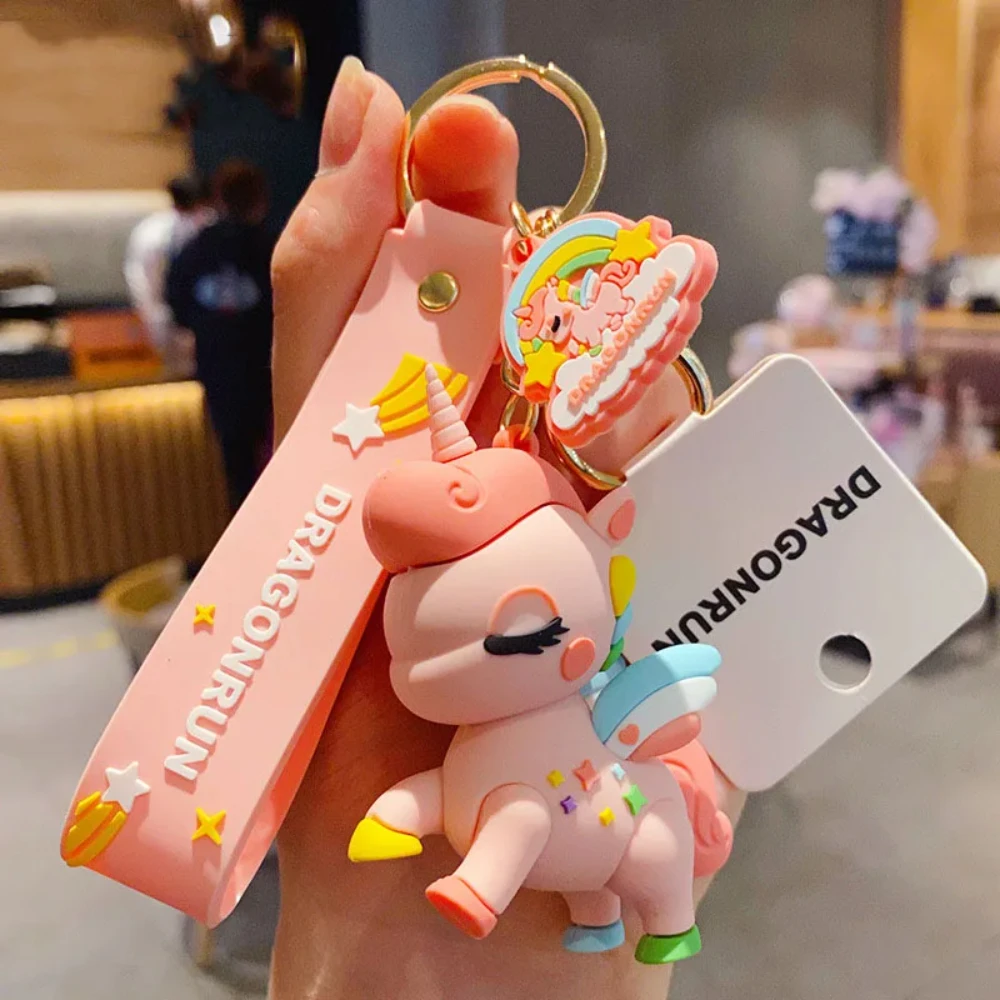 Cute Cartoon Original Unicorn Keychain Adorable Beautifu Key Chain Bag Pendant Car Key Ring Creative Gifts For Children