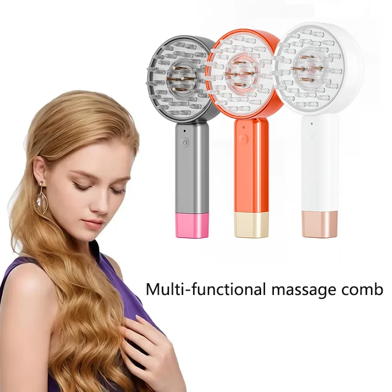 

Portable Electric Head Massager with Red And Blue Light USB Rechargeable Vibrating Massage Comb for Hair Care Ideal for Relaxati