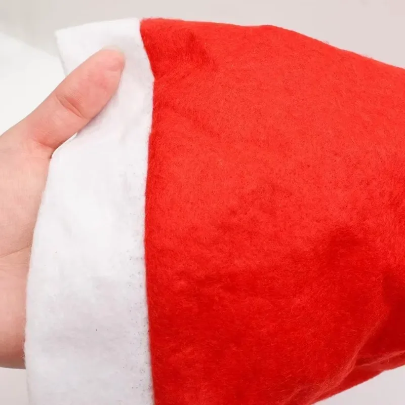 1-100 pçs chapéus de natal adultos crianças não-tecido vermelho papai noel chapéu bonés de natal para festa de ano novo decoração de casa presentes do festival