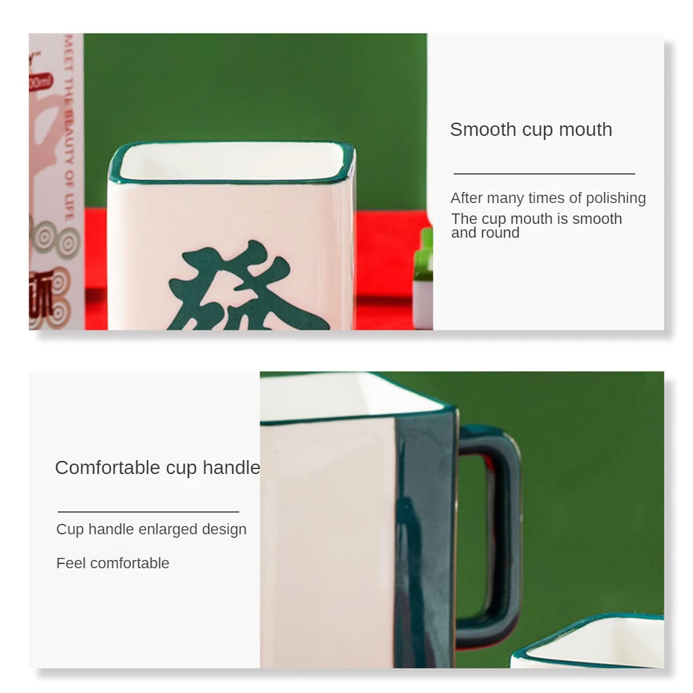Chinese Drinking Cups Personalized Mahjong Ceramic Cups New Year Gift Creativity Coffee Cup Mahjong Coffee Cups Retro