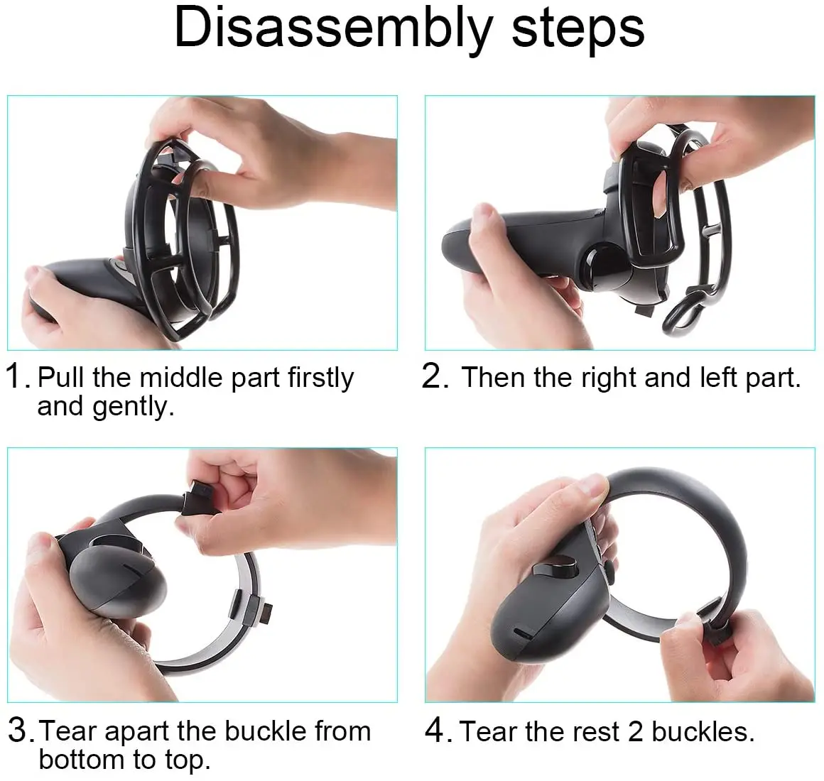 Para Orzero Anti-Shock Controller Frame Capa Protetora Compatível para Meta Quest 2, Oculus Quest 2, Oculus Quest, Rift S VR - B