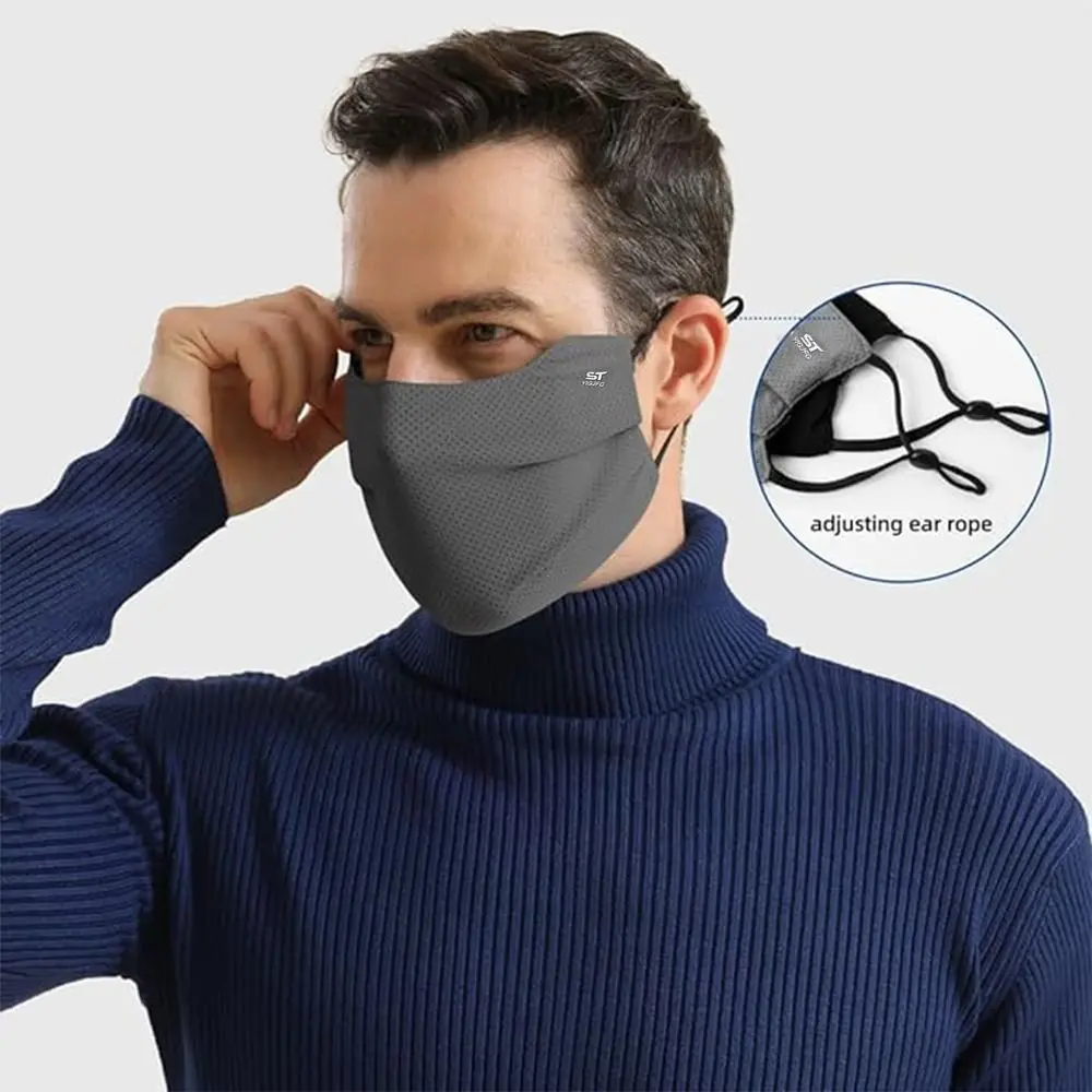 Nylon Face Cover Sun Protection Face Mask Reusable Breathable Ice Silk Face Mask Solid Color Washable UV Face Shield Outdoor